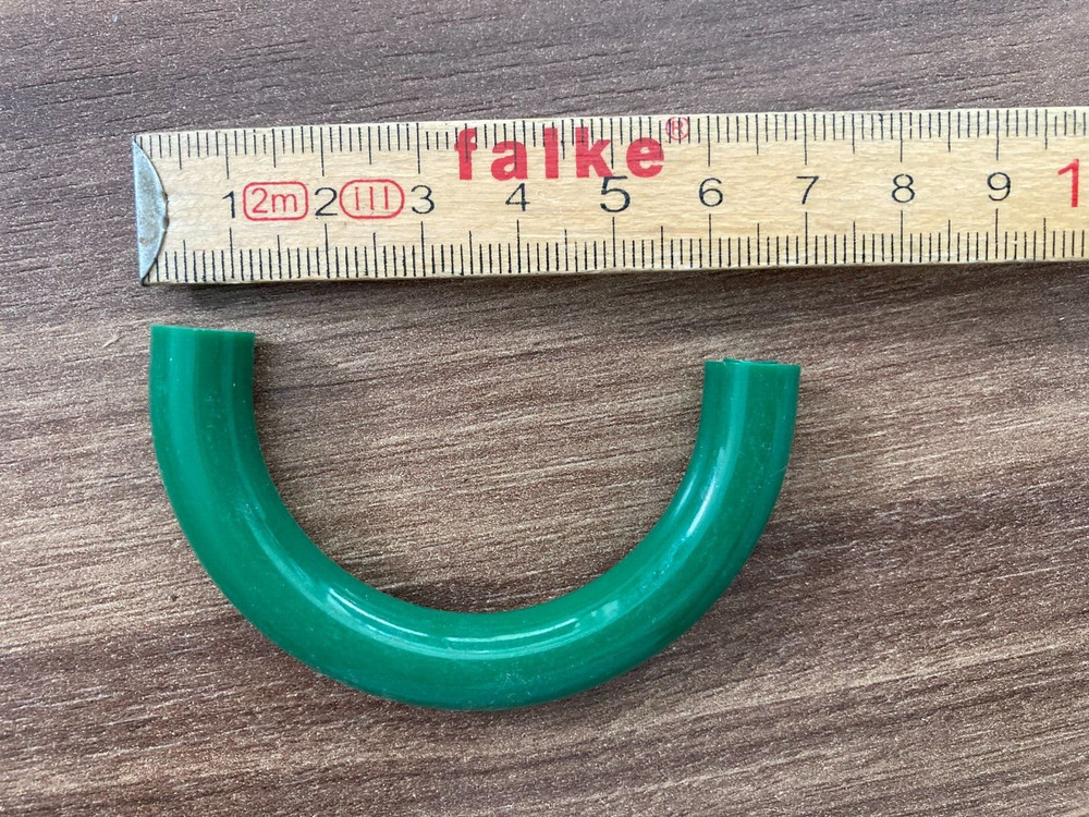 HEWI Plastic Green Arc Drawer Pull Handle Midcentury Modern Original 1970s 70mm