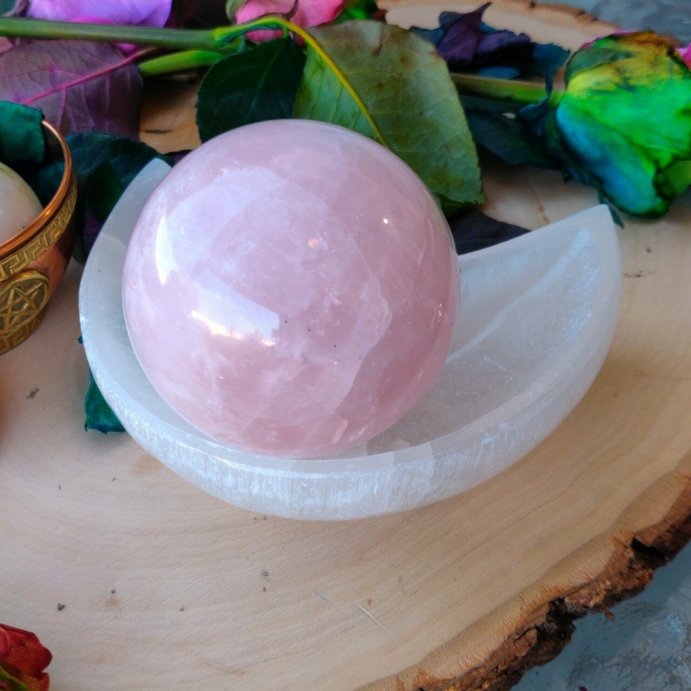 Large Selenite Crescent Moon Bowl