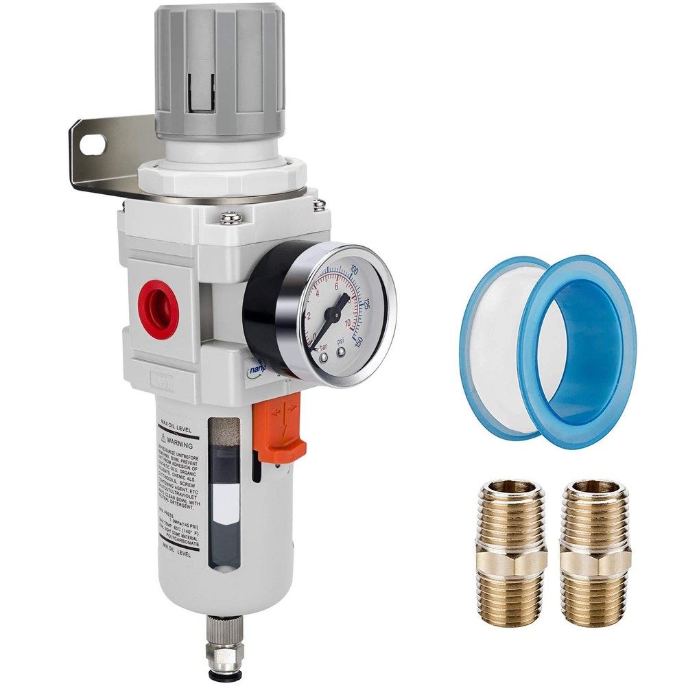 3/4" NPT Air Filter Regulator Combo 5 Micron Brass Element