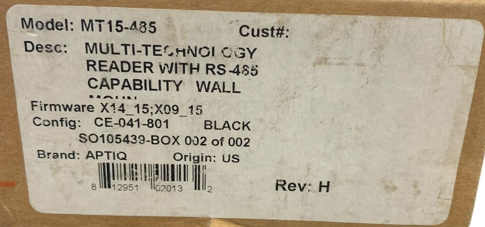 Aptiq MT15-485 Multi-Technology Reader with RS-485 Capability