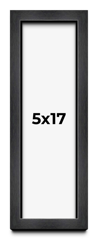 5x17 Shadow Box Frame Grey Charcoal Black | 0.875 Inches Deep | Solid Wood Shado