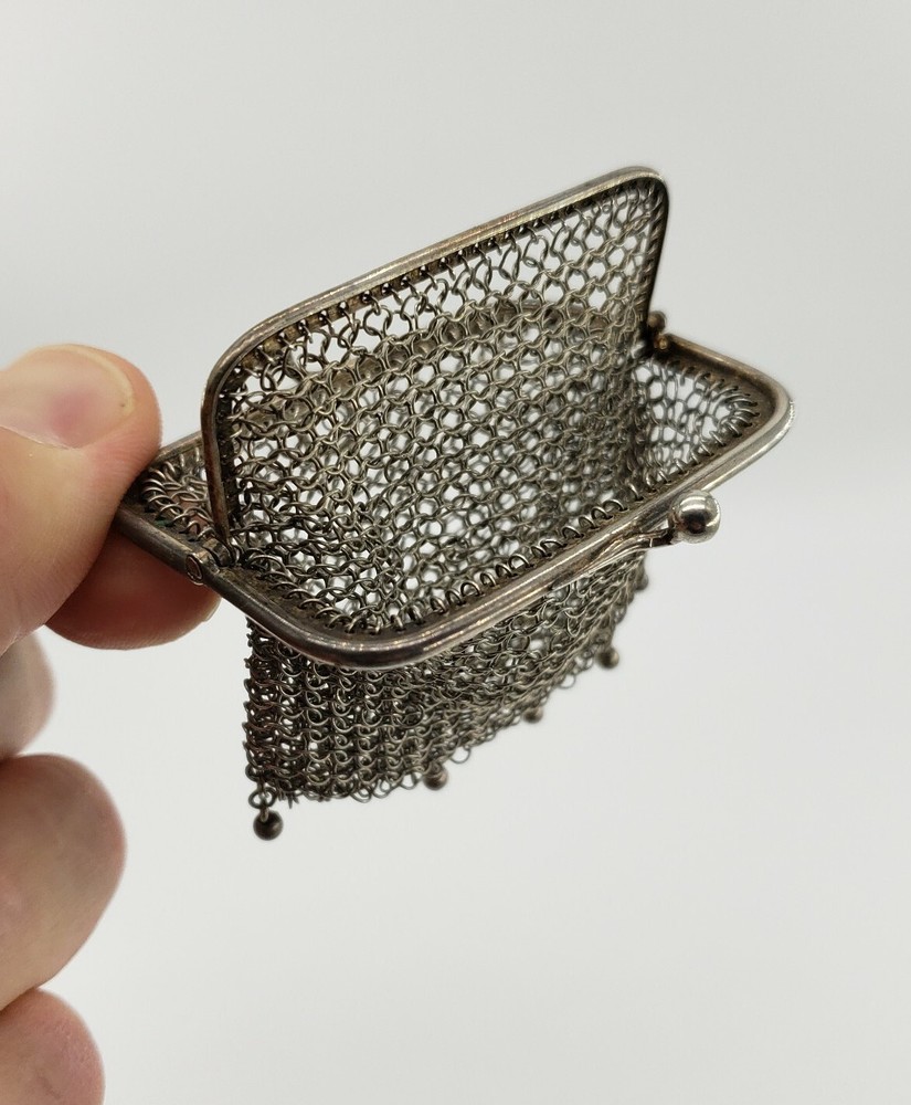 Antique 800 Silver Purse Clutch Wallet