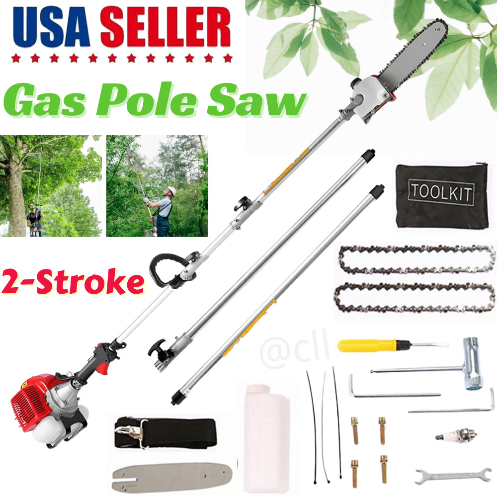 Upgraded Pole Saws Gas Powered 58CC 2 Cycle Extendable Pole Saws Tree Trimming