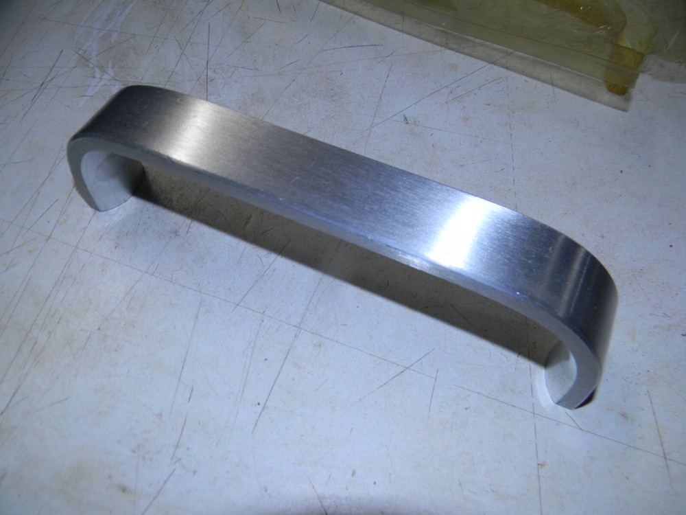 Satin Aluminum 7.5" Oval 1" Wide Solid Handle Pull Push