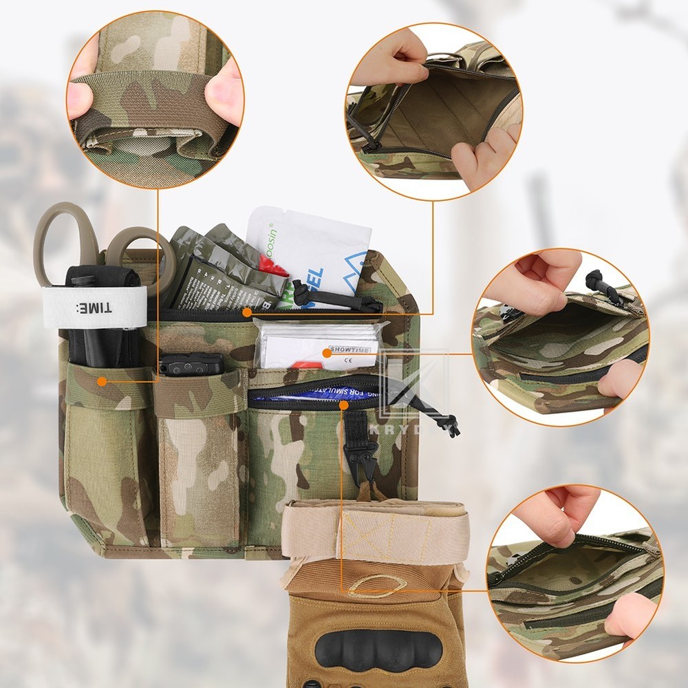 KRYDEX Tactical Organizer Panel Hook Backed Admin EDC Holder Lightweight MC Camo