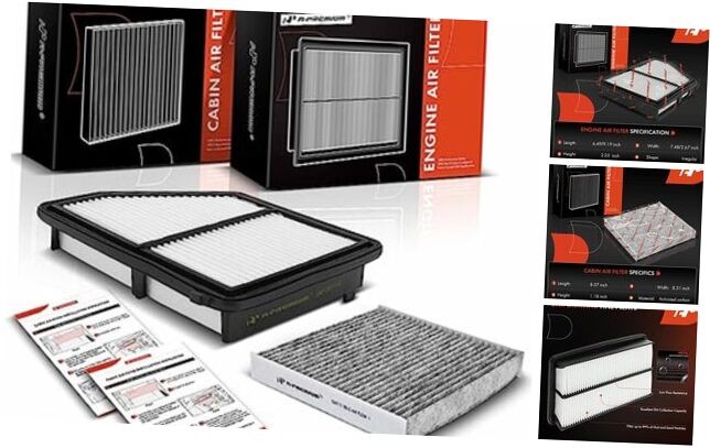Engine Air Filter & Cabin Air Filter (w/Activated Carbon) - Compatible with