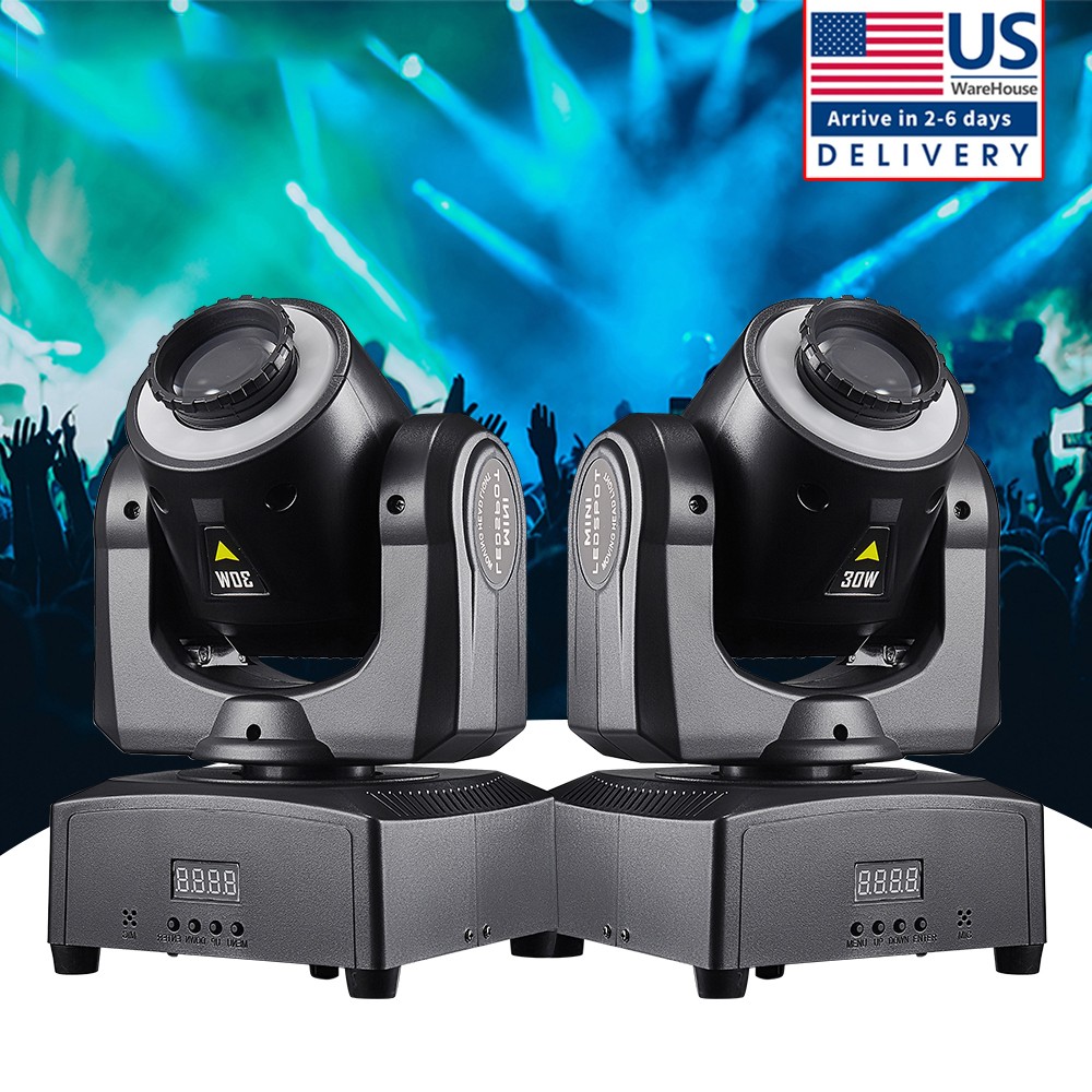 2pcs 30W Moving Head Stage Light Pattern Rotation Suitable For Party Bar Event