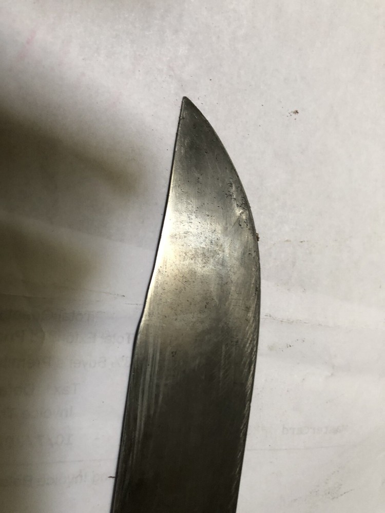 VINTAGE MILITARY STYLE KNIFE, leather handle