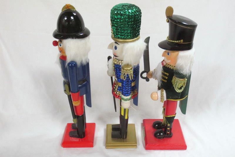 3 Nice Looking Wooden Nutcrackers - Approx. 15" tall