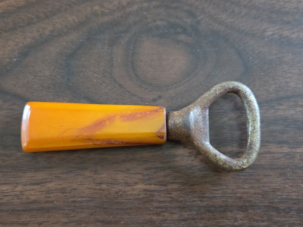 Vintage Bakelite Butterscotch Handle Bottle Opener