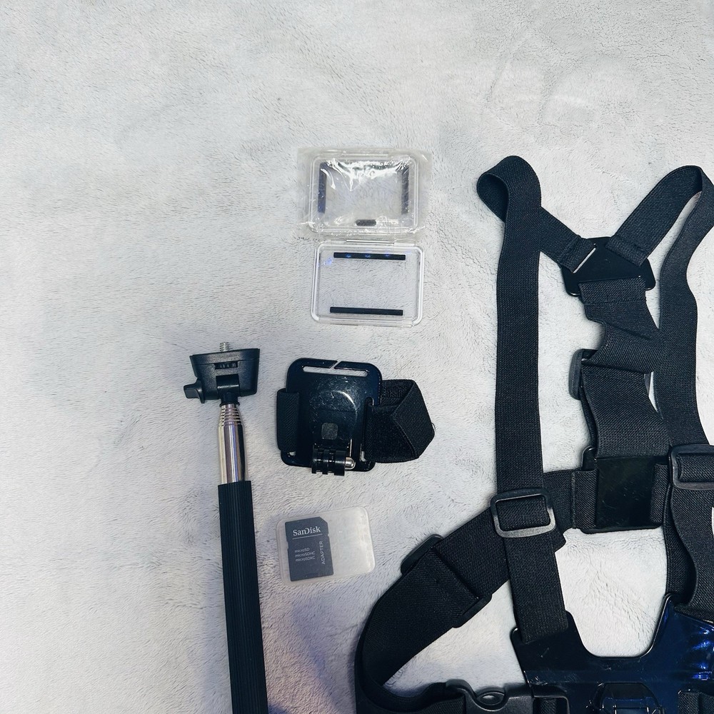 GoPro Accessory Bundle Chest Mount Head Strap Selfie Stick Mounts + Case Lot