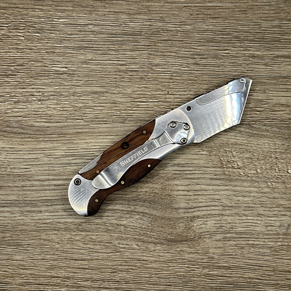 Sheffield Utility Box Cutter Lockback Folding Knife With Pocket Clip