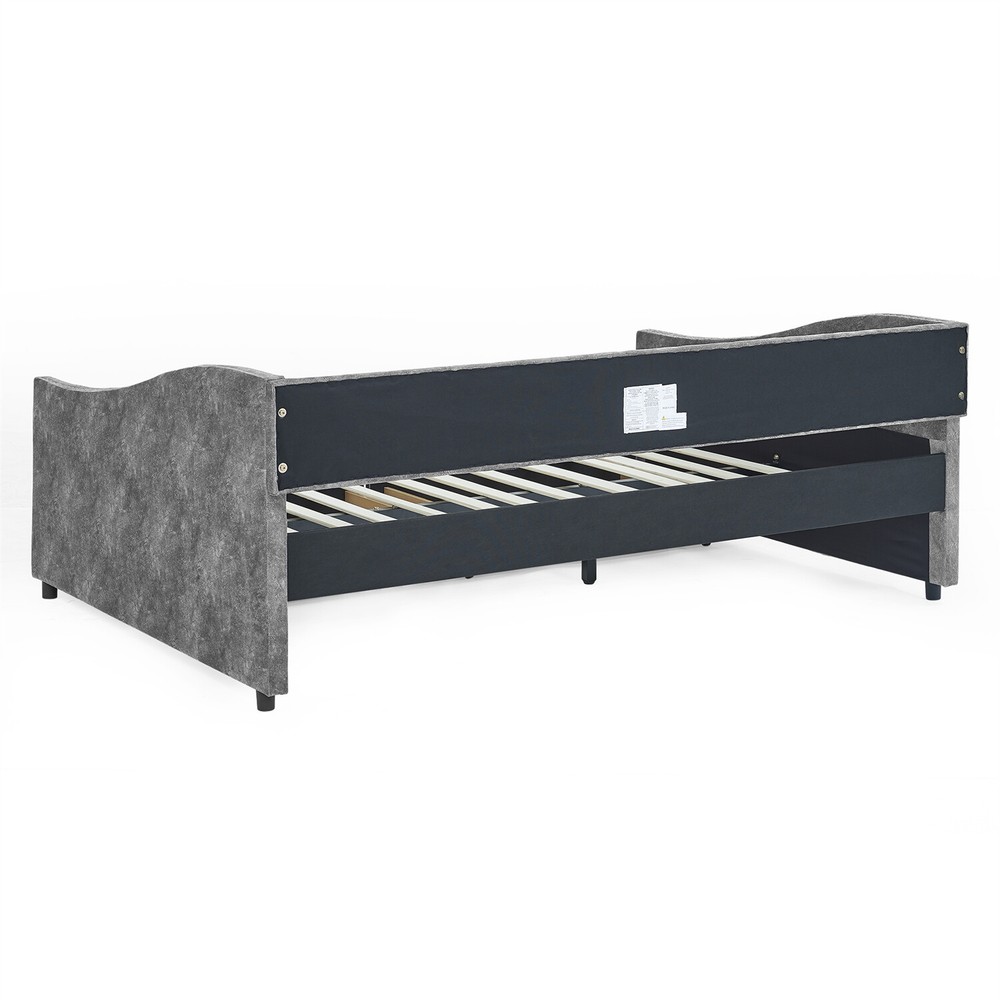 Full Size Daybed Upholstered Bed Frame Sofa Bed w/ 2 Storage Drawer US