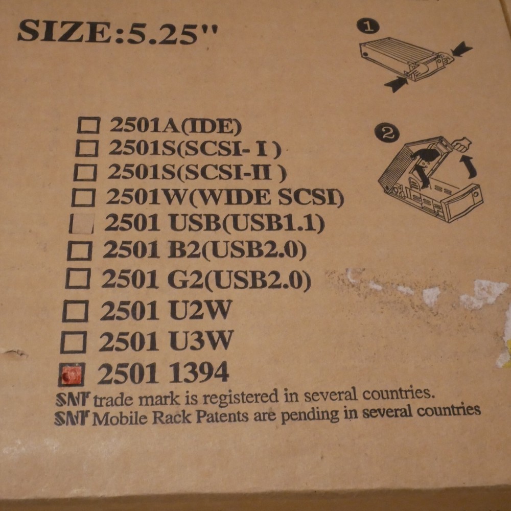 NOS External Storage Box for IDE Hard Drive SNT-2501 Firewire 1394 Interface