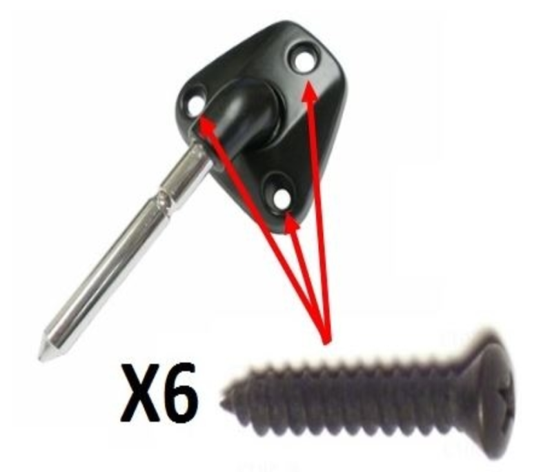 Black Sunvisor Support Bracket Screw Set For 1982-1992 Firebird and Camaro