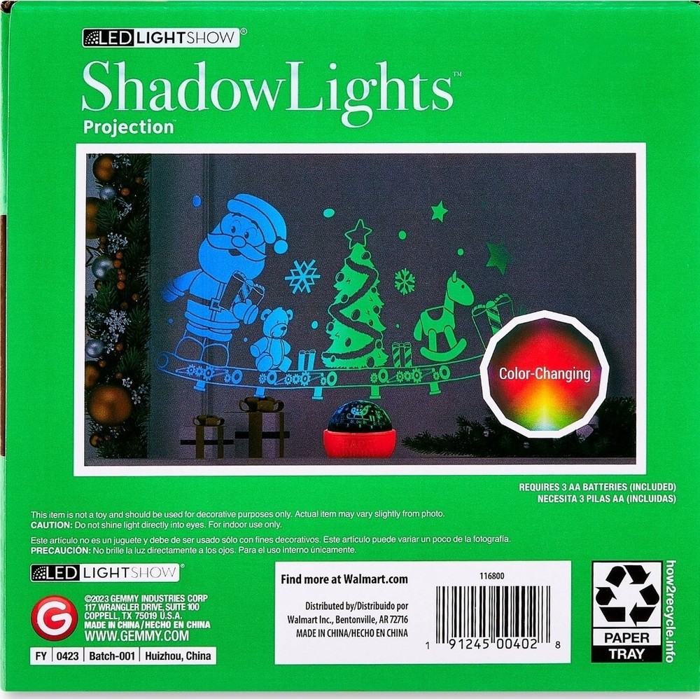 LED Christmas Light Show Santas Workshop Tabletop Projection NEW