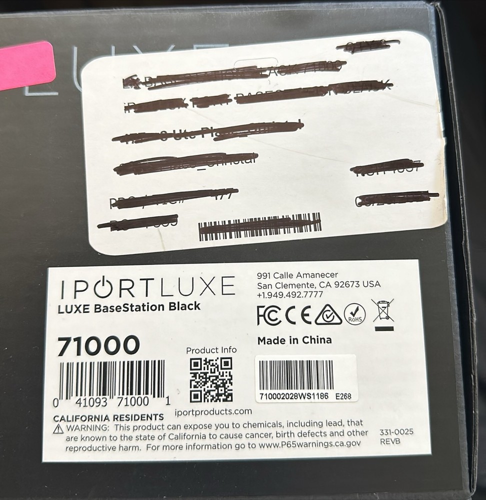 IPORT 71000 Luxe Charging BaseStation & Hardware BLACK