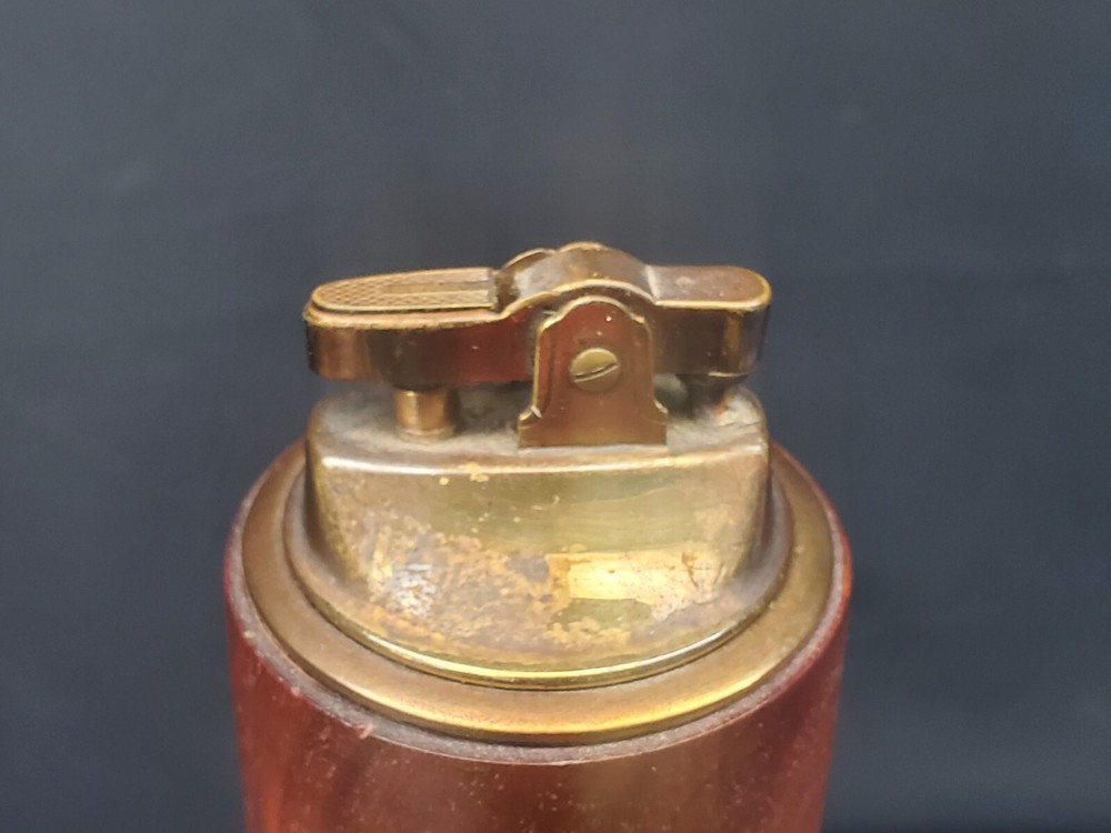 Mid-Century Modern Teak Table Lighter & Matching Trinket Box