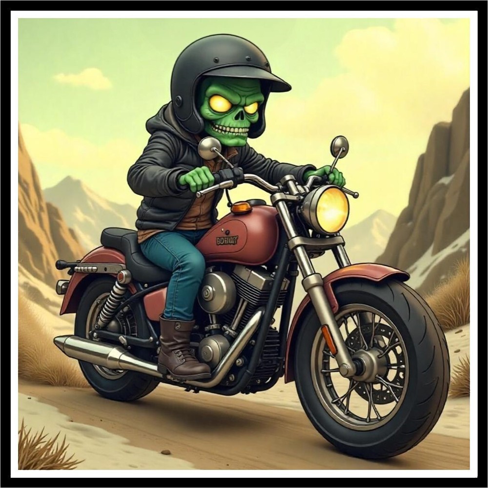 30 Custom Young Zombie Motorcycle Personalized Address Labels