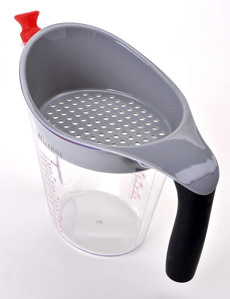Bellemain 4-Cup Fat Separator / Measuring Cup with Strainer & Fat Stopper