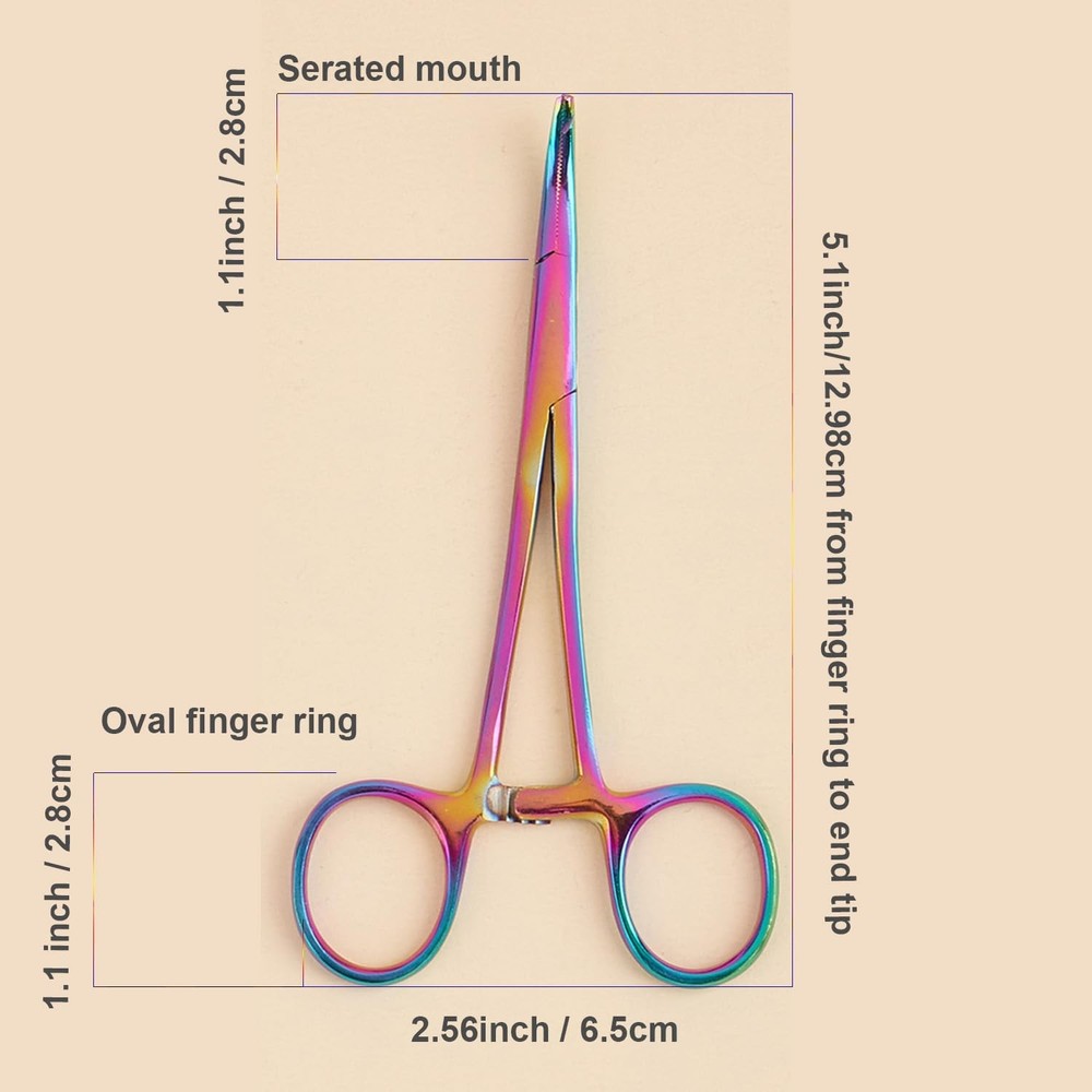 2 PCS Pet Ear Nose Hair Puller Hemostat Locking Forceps Grooming Gradient