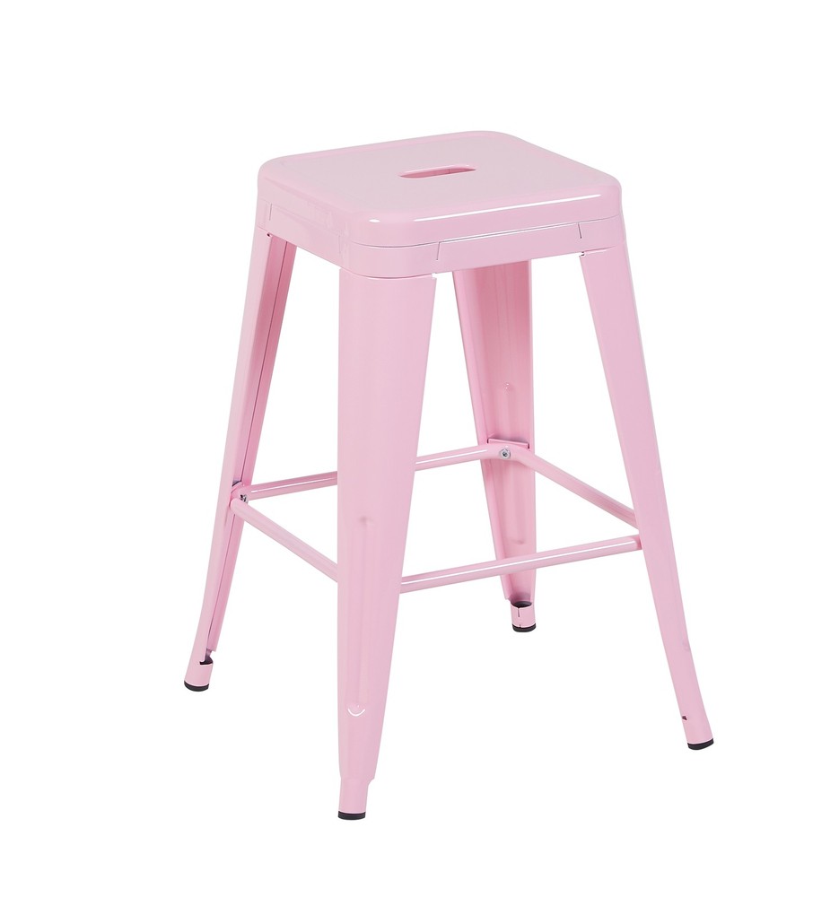 24 Inch Counter Height Stool, Backless Metal Bar Stools Set of 4, Non-Stackabl