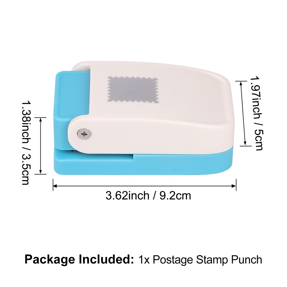 Silver 1x0.8inch Rectangular Postage Stamp Punch for Paper Crafting Scrapbooking
