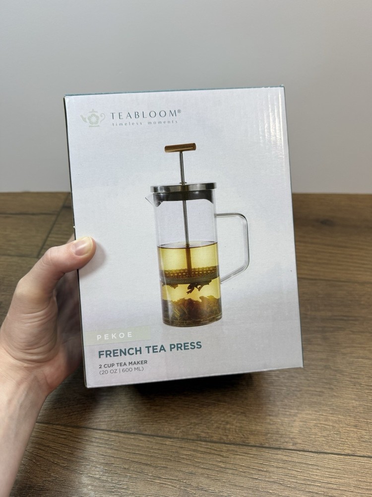 TEABLOOM PEKOE Press with Copper Pull Handle and Stainless Steel Filter