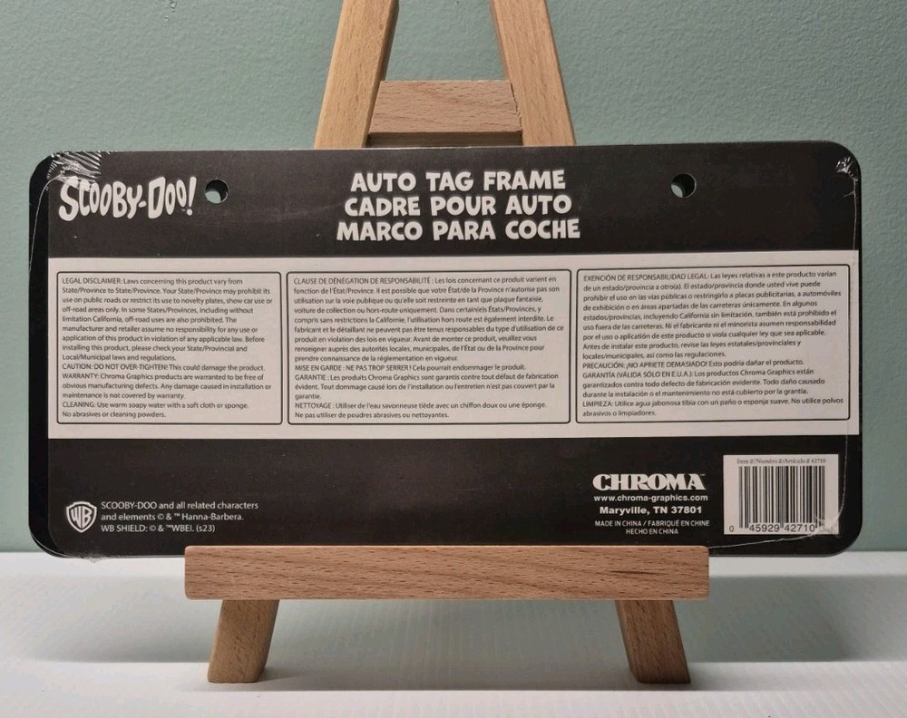 Scooby-Doo Plastic License Plate Frame | Car Tag Frame Universal Size