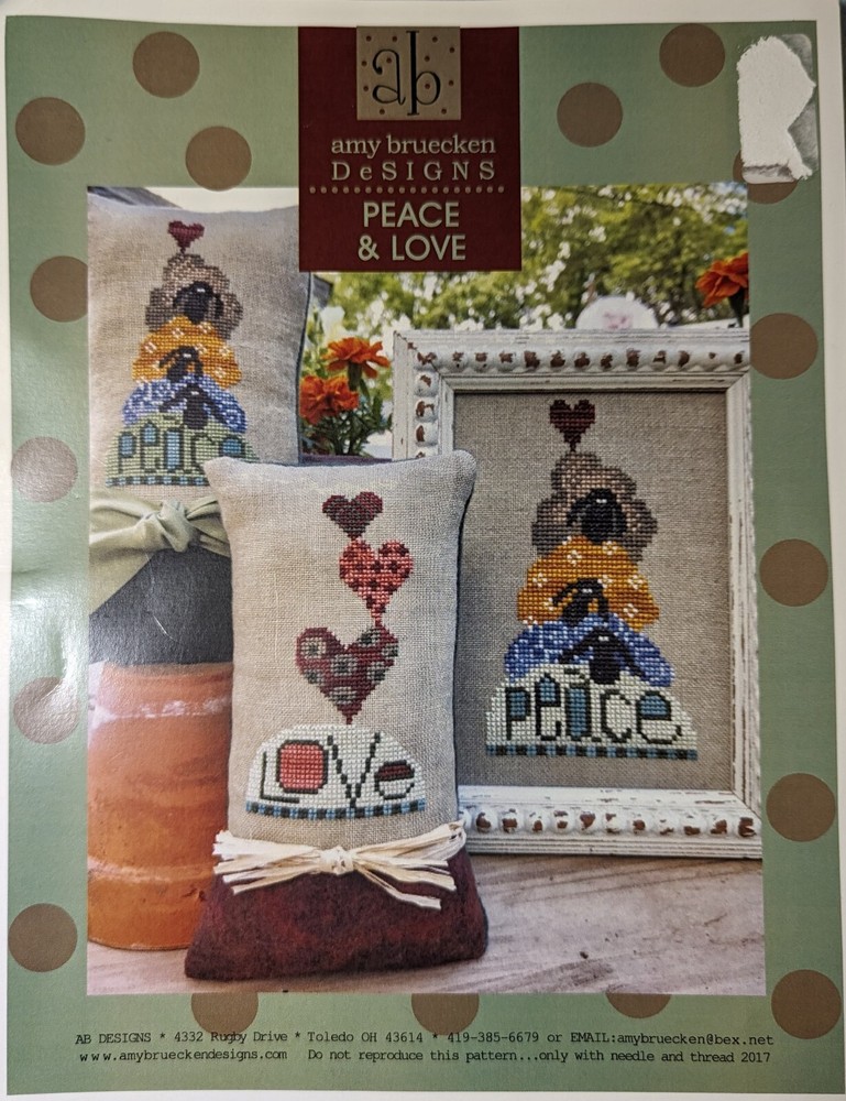 Peace & Love by Amy Bruecken cross stitch pattern