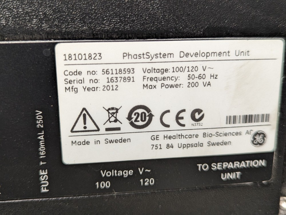 GE PhastSystem Separation and Control Unit 56118591, Development Unit 56118593