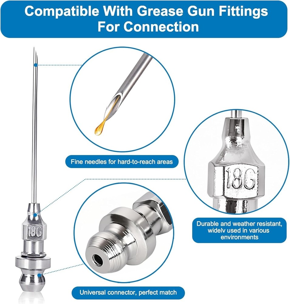 5PCS Precision Grease Needle Accessory Set for Engine Maintenance & Repair