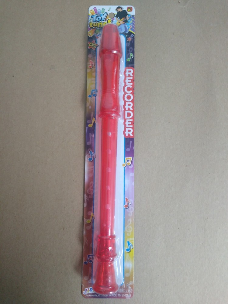 NEW SEALED Ja Ru Plastic Recorder Red Color