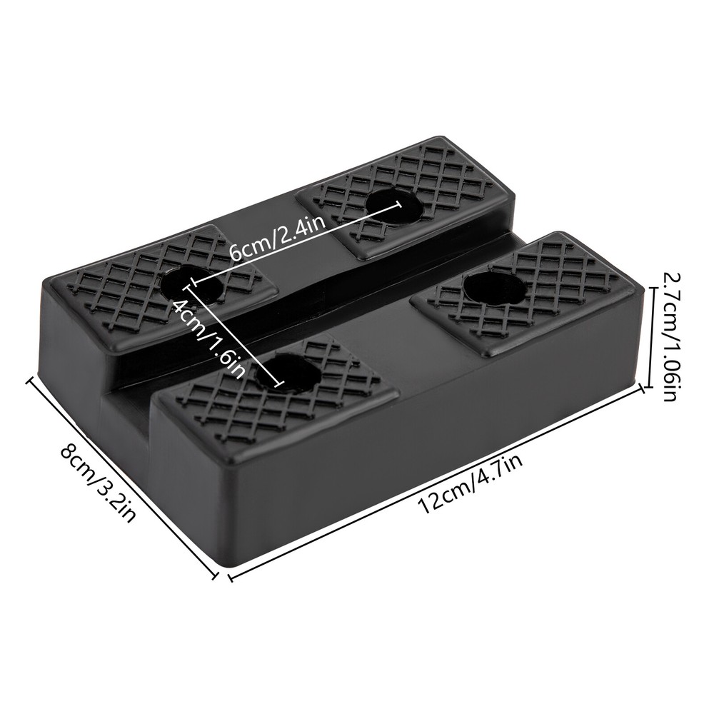 4Pcs 4-Hole Lift Pad Rubber Mat Rubber Rectangular Arm Lifter Rubber Pad Black
