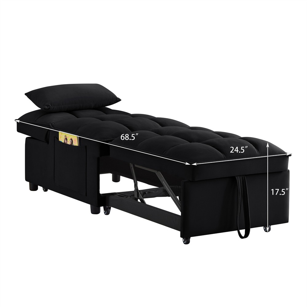 Convertible Sofa Bed 4in1 Multi-Functional Folding Recliner Sleeper Sofa Chair