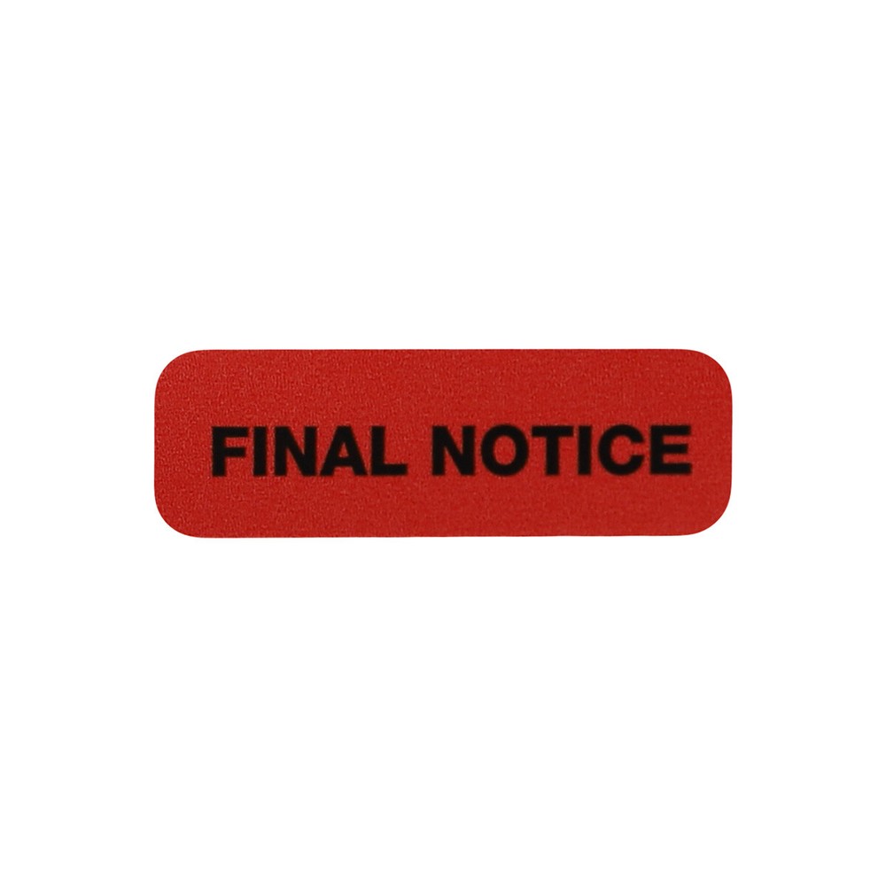 Final Notice - Warning Labels | 0.5 x 1.5" Rectangle - 500 Pack
