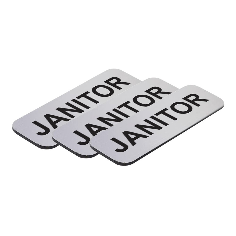 Janitor 1 x 3" Name Tag, (3 Pack)