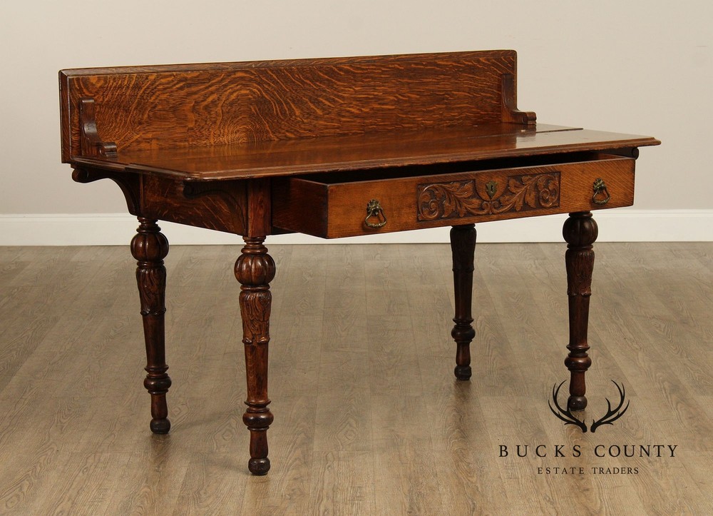 Antique Victorian Carved Oak Server