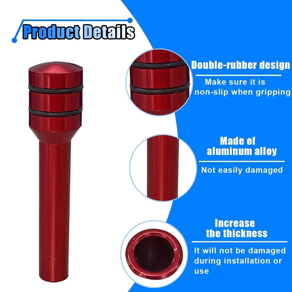 4PCS Car Door Lock Knobs, 1.92" x 0.44'' Safety Auto Inner Pull Red