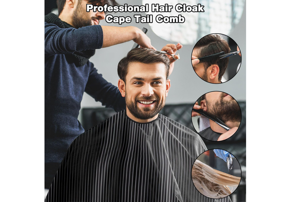 Barber Cape with Combs Polyester Hairdressing Accessories Stripe