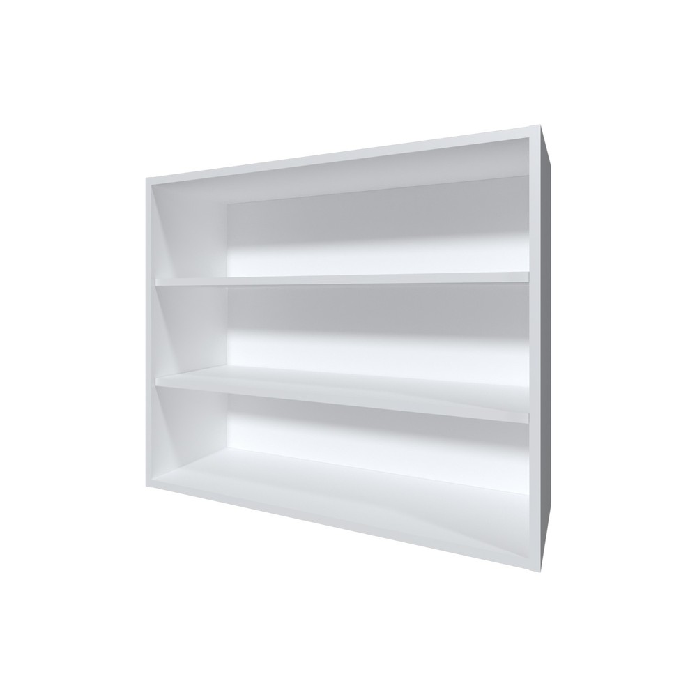 Chinle Wall Cabinet in Melamine with Open Storage, White