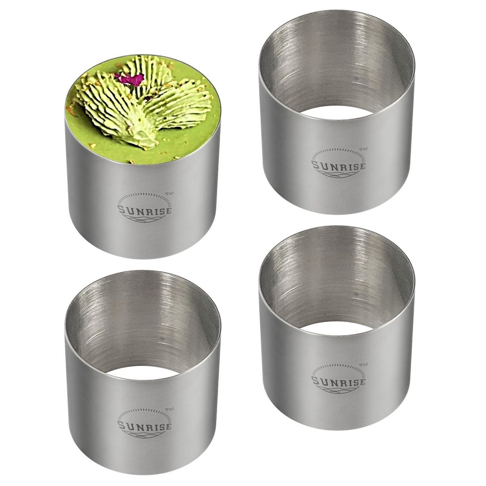 SUNRISE Stainless Steel Ring Mold/Plating Forms Set Kitchen Supply (4 Count) ...