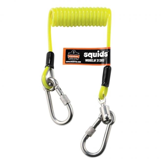 ERGODYNE - Squids 3130S Coiled Cable Tool Lanyard (2 lbs. capacity)