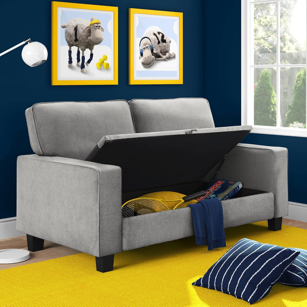 Palisades Gray Storage Loveseat - Stylish & Functional Seating Solution