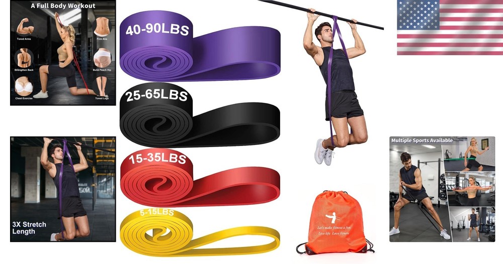 Adjustable Resistance Bands for Pull Ups (81.9 in) - Improve Strength Anywhere!