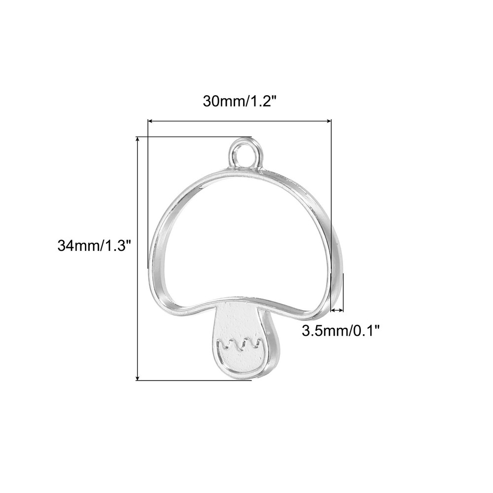 Open Alloy Rear Beast Pendants, 10pcs Cable Size, Silver Tone