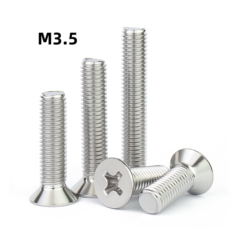 Phillips Machine Screws Countersunk Flat Head Bolts M3.5 Din 965 A2 Stainless