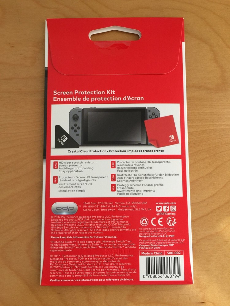 OFFICIAL AUTHENTIC NINTENDO SWITCH SCREEN PROTECTOR KIT WITH CLEANING CLOTH