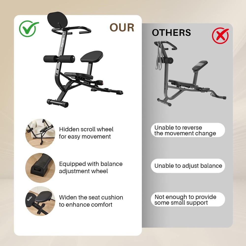 Ocdin Full Body Stretching Bench, Seated Posture Back Traction Device for Low...