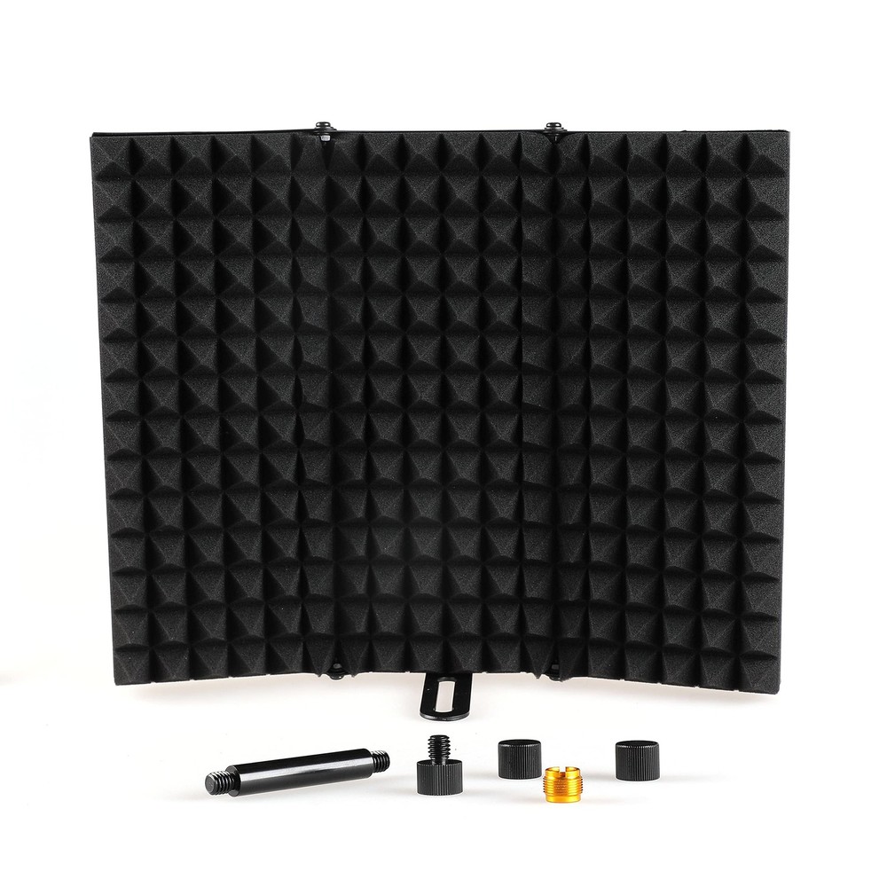 Microphone Isolation Shield, Foldable Mic Shield with Triple Sound Insulation...